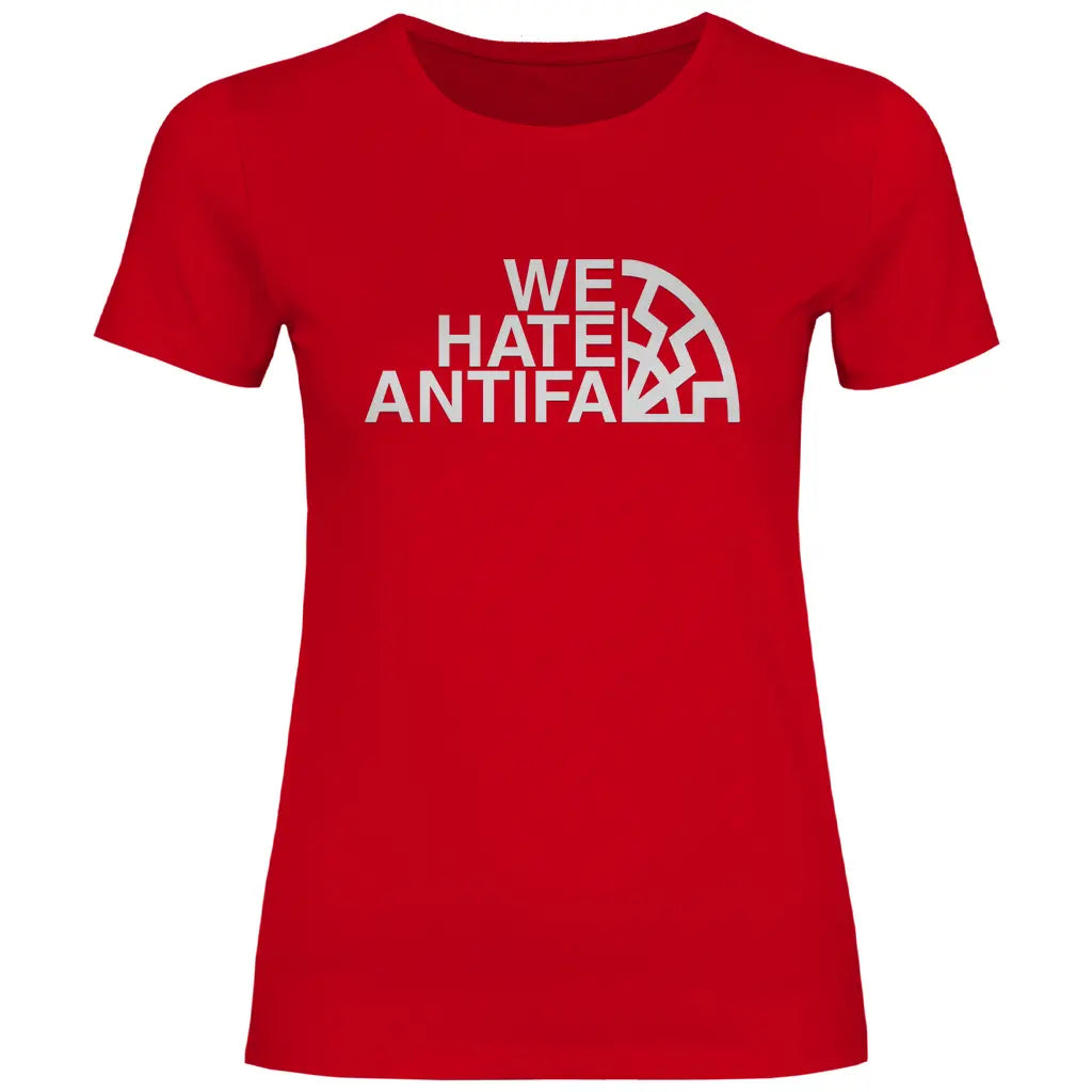 Anti Antifa T-Shirt 'We Hate Antifa' Damen