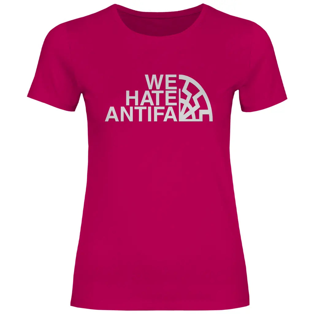 Anti Antifa T-Shirt 'We Hate Antifa' Damen