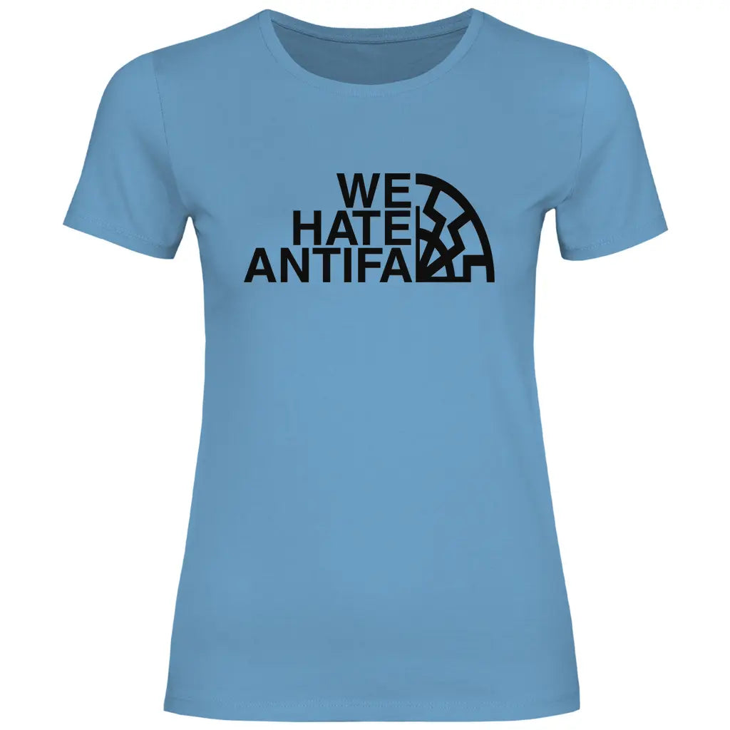 Anti Antifa T-Shirt 'We Hate Antifa' Damen