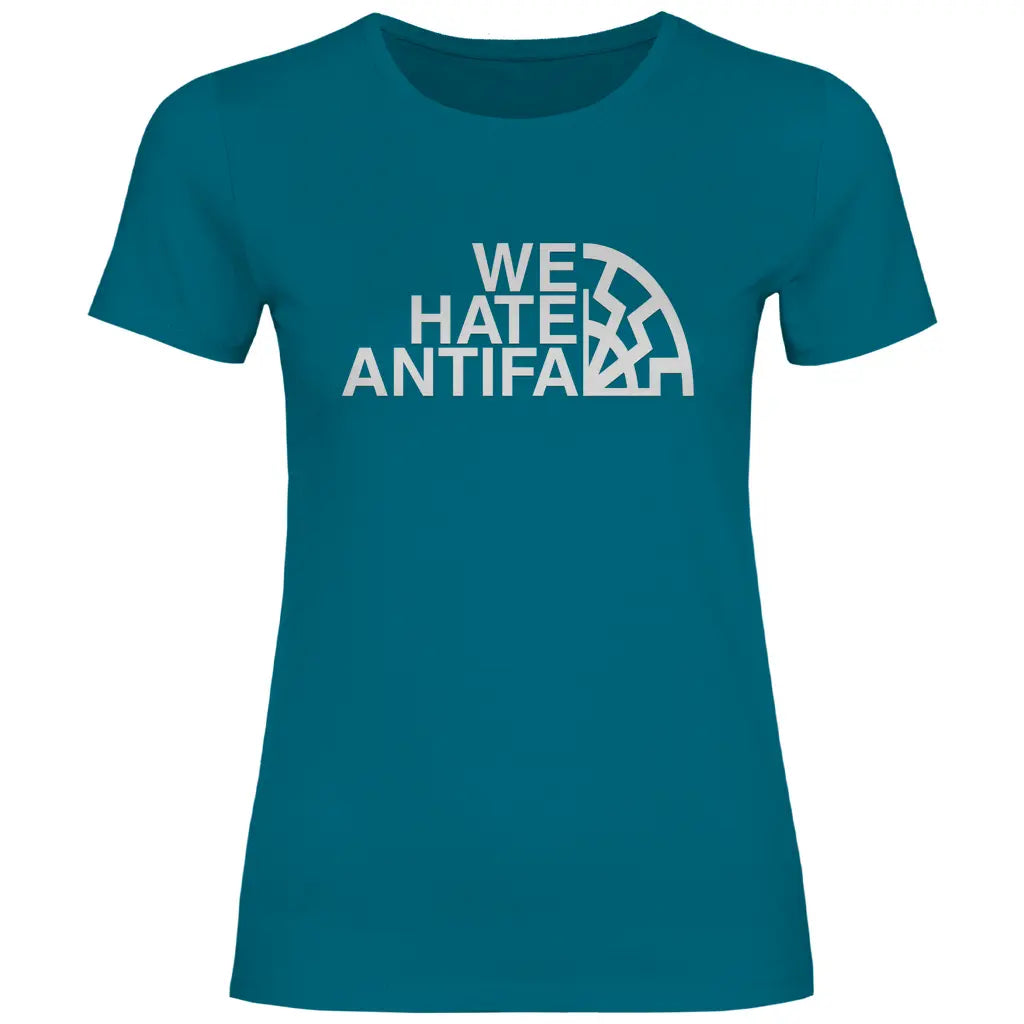 Anti Antifa T-Shirt 'We Hate Antifa' Damen
