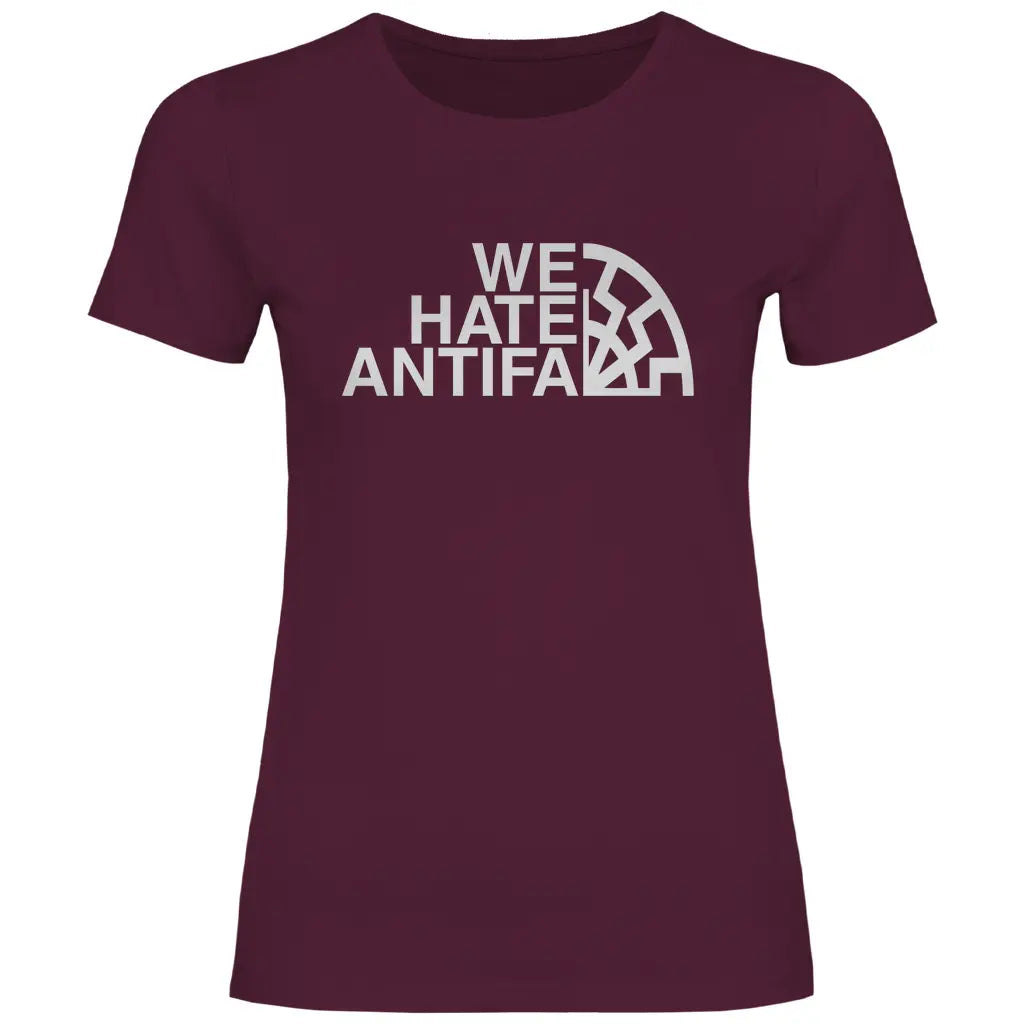 Anti Antifa T-Shirt 'We Hate Antifa' Damen