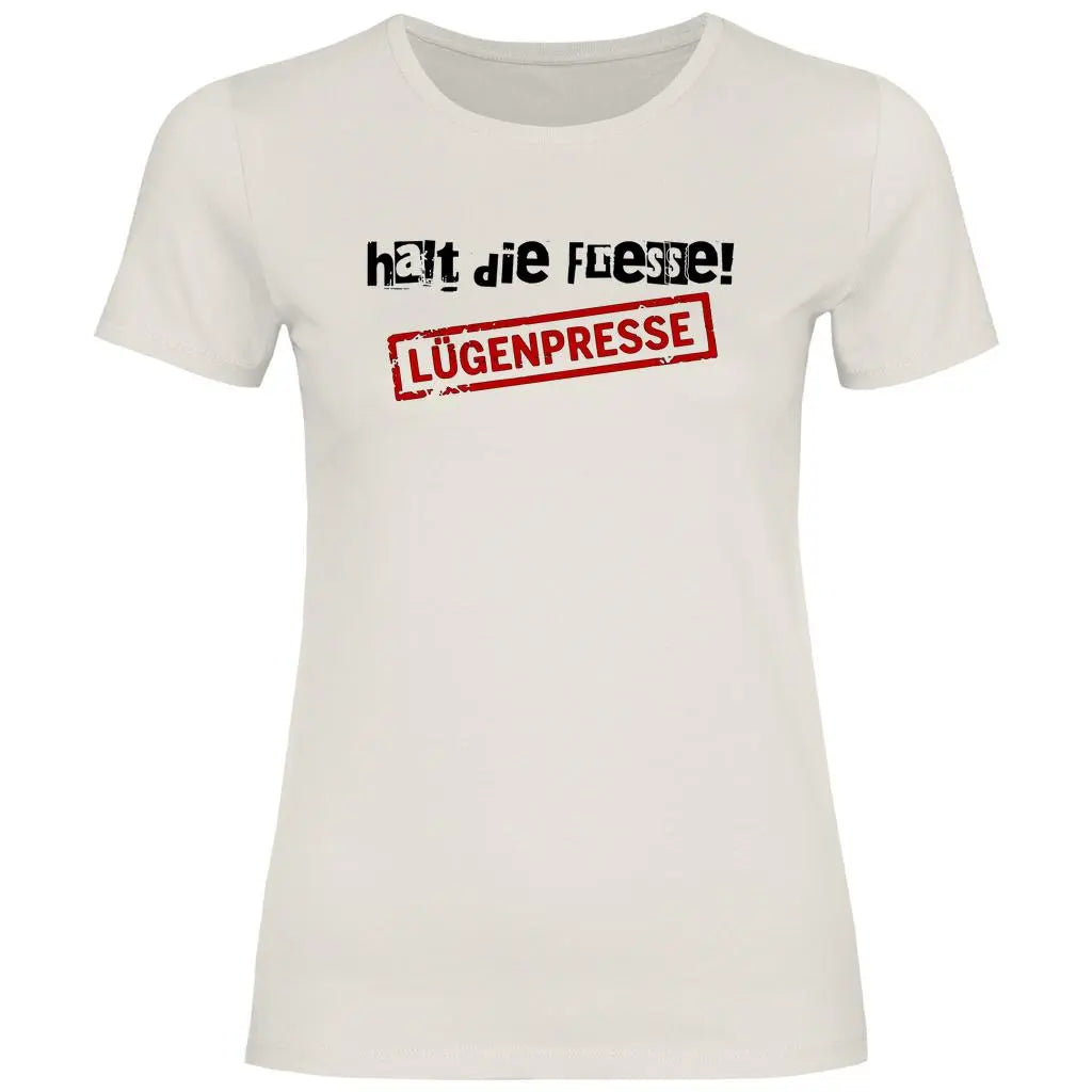 Deutschland T-Shirt Damen 'Halt die Fresse! Lügenpresse' - PatriotenPrint