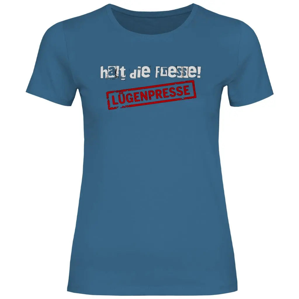 Deutschland T-Shirt Damen 'Halt die Fresse! Lügenpresse' - PatriotenPrint