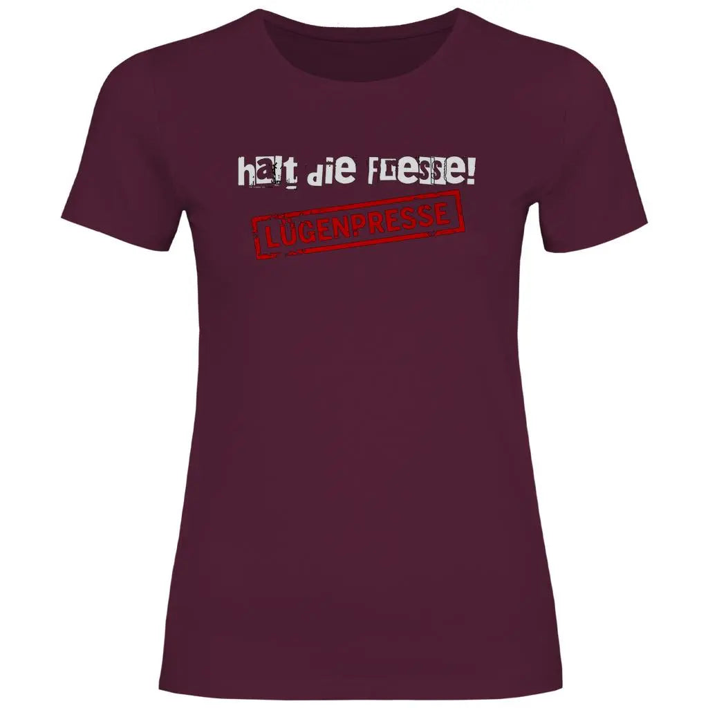 Deutschland T-Shirt Damen 'Halt die Fresse! Lügenpresse' - PatriotenPrint