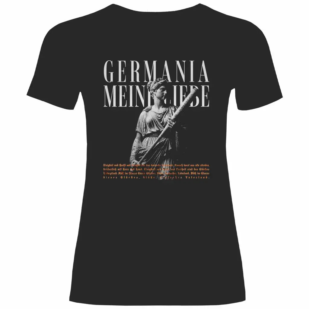 Deutschland T-Shirt 'Germania meine Liebe' Damen PatriotenPrint