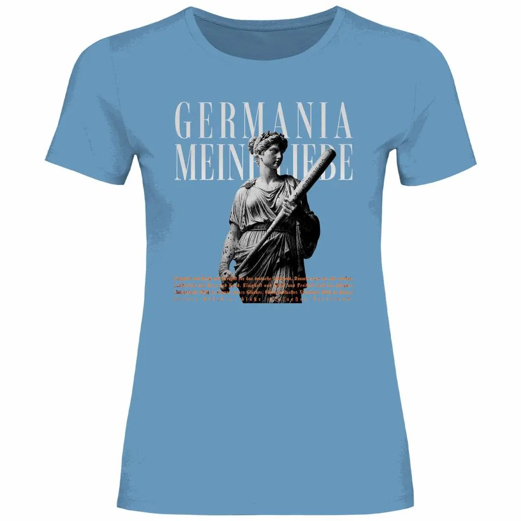 Deutschland T-Shirt 'Germania meine Liebe' Damen PatriotenPrint