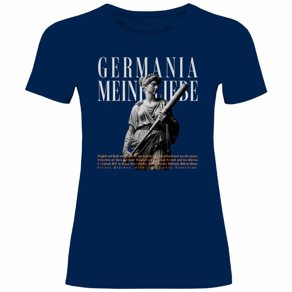 Deutschland T-Shirt 'Germania meine Liebe' Damen PatriotenPrint