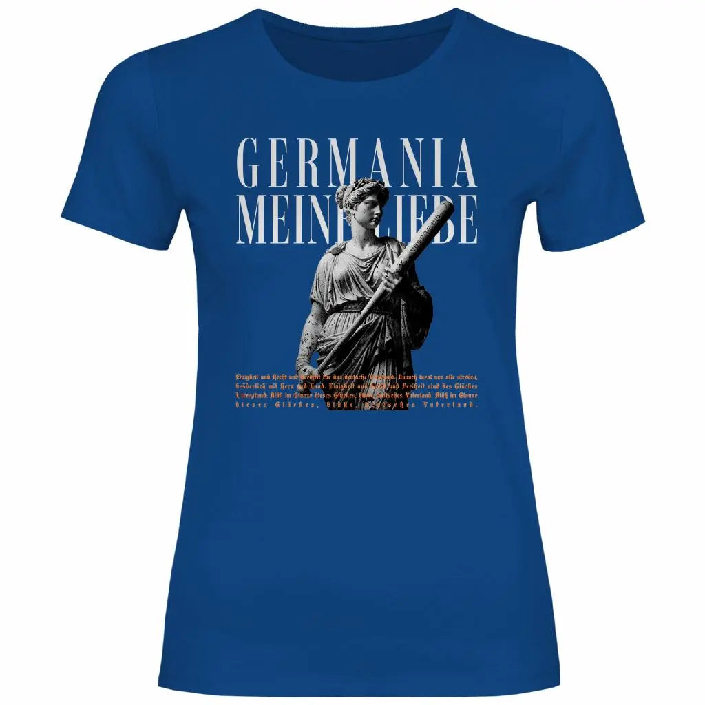 Deutschland T-Shirt 'Germania meine Liebe' Damen PatriotenPrint