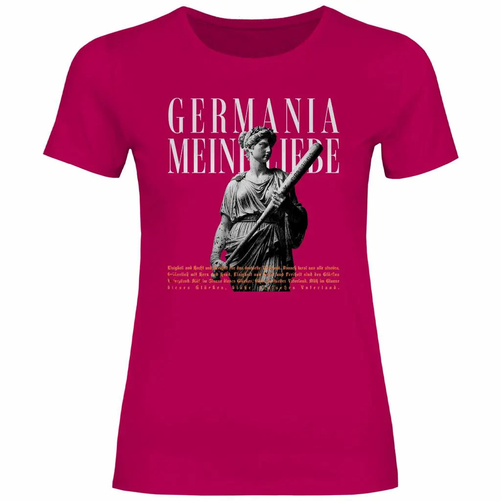 Deutschland T-Shirt 'Germania meine Liebe' Damen PatriotenPrint