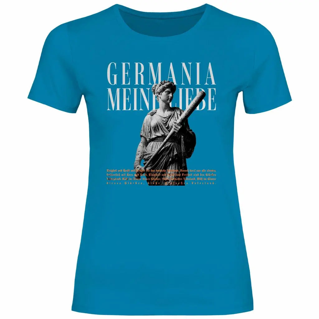 Deutschland T-Shirt 'Germania meine Liebe' Damen PatriotenPrint