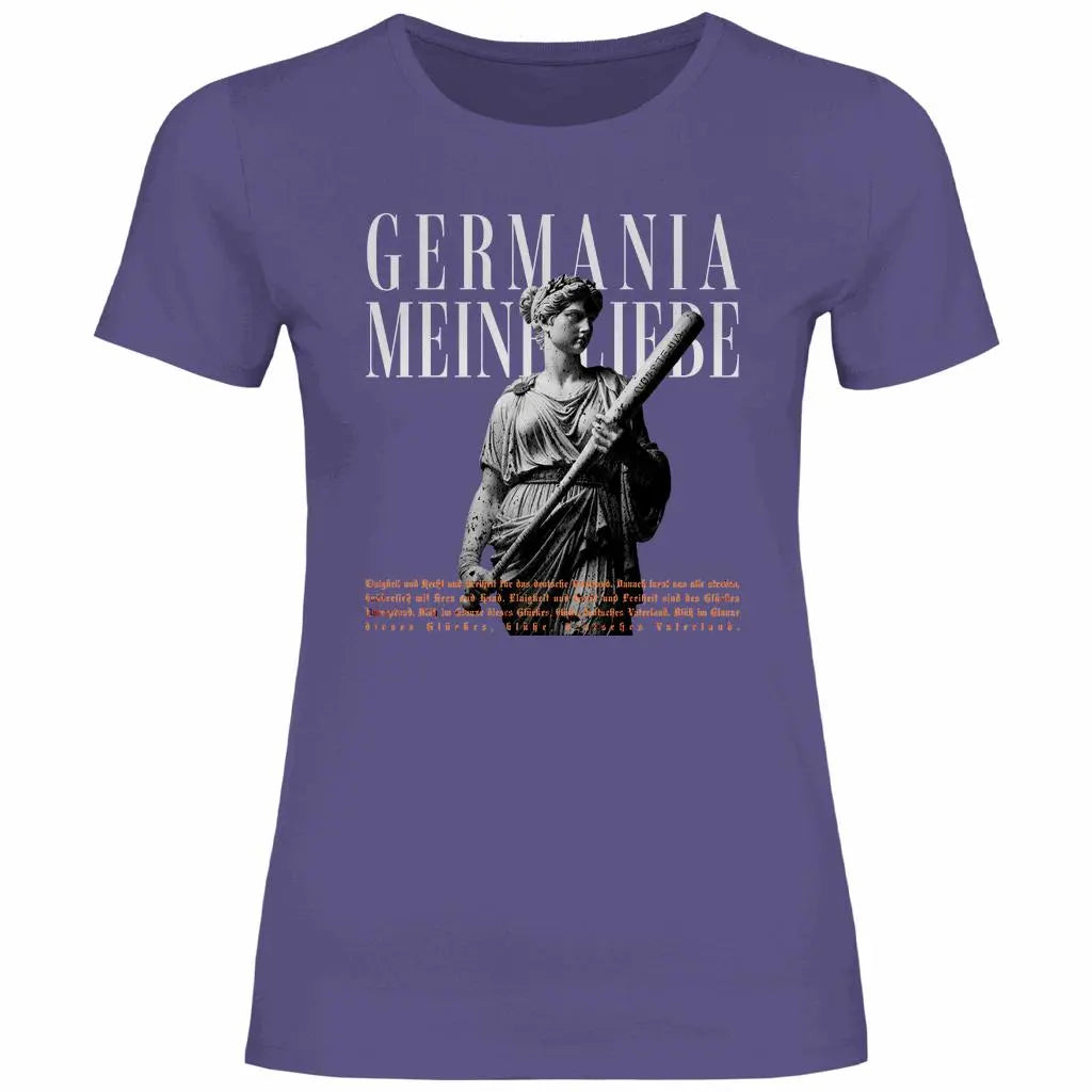 Deutschland T-Shirt 'Germania meine Liebe' Damen PatriotenPrint