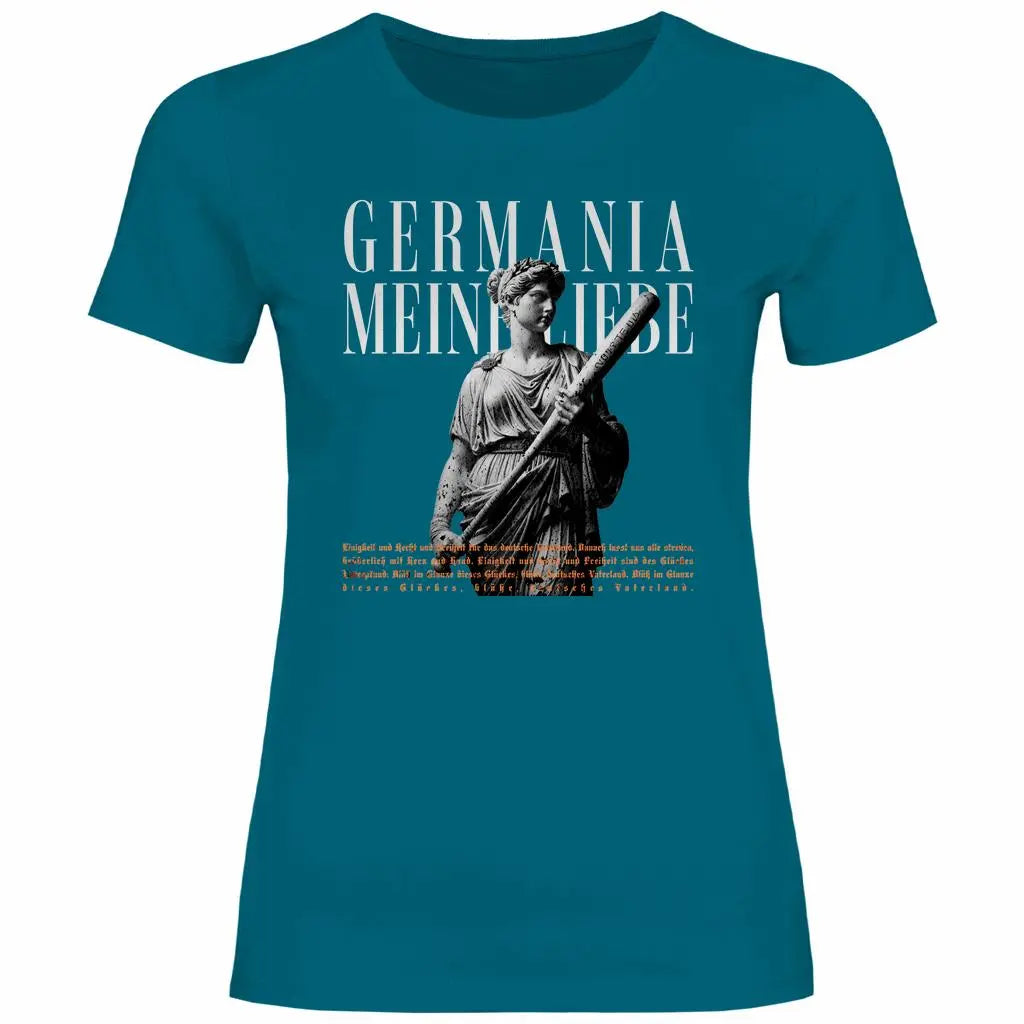 Deutschland T-Shirt 'Germania meine Liebe' Damen PatriotenPrint