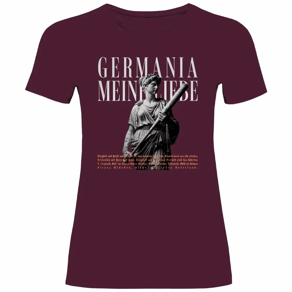 Deutschland T-Shirt 'Germania meine Liebe' Damen PatriotenPrint