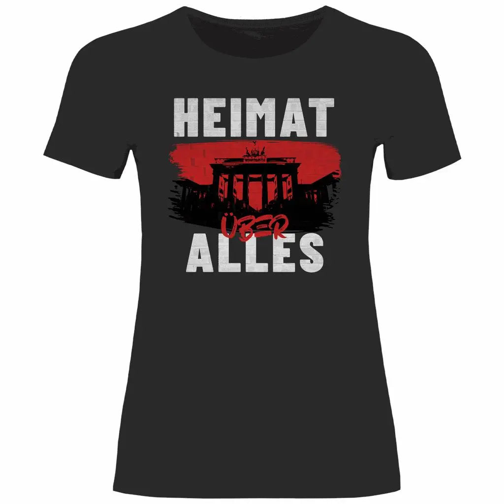 Deutschland T-Shirt 'Heimat über Alles' Damen PatriotenPrint