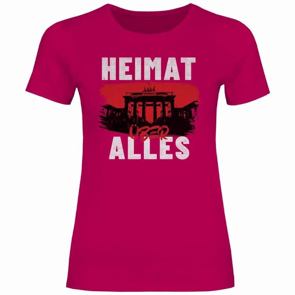 Deutschland T-Shirt 'Heimat über Alles' Damen PatriotenPrint