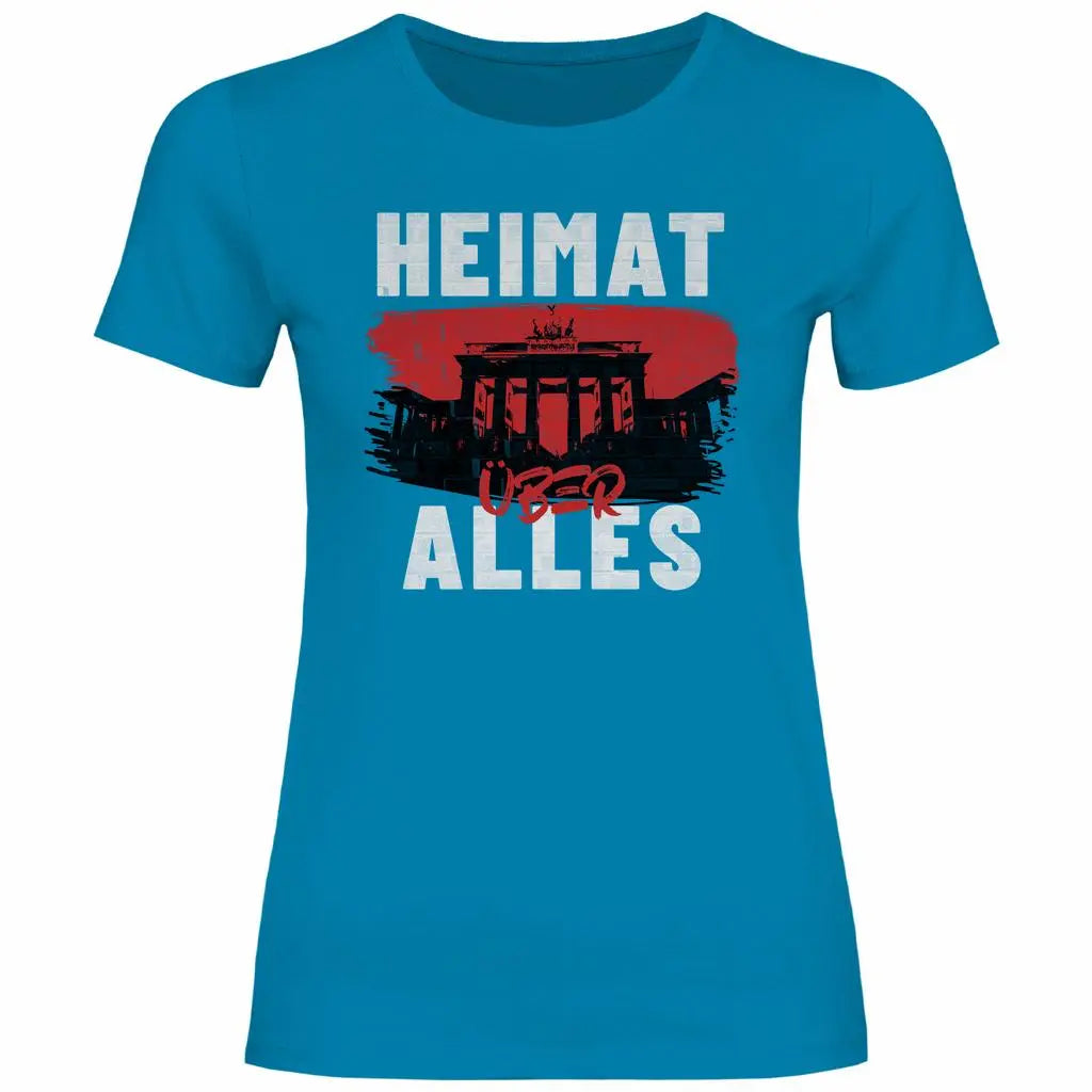 Deutschland T-Shirt 'Heimat über Alles' Damen PatriotenPrint