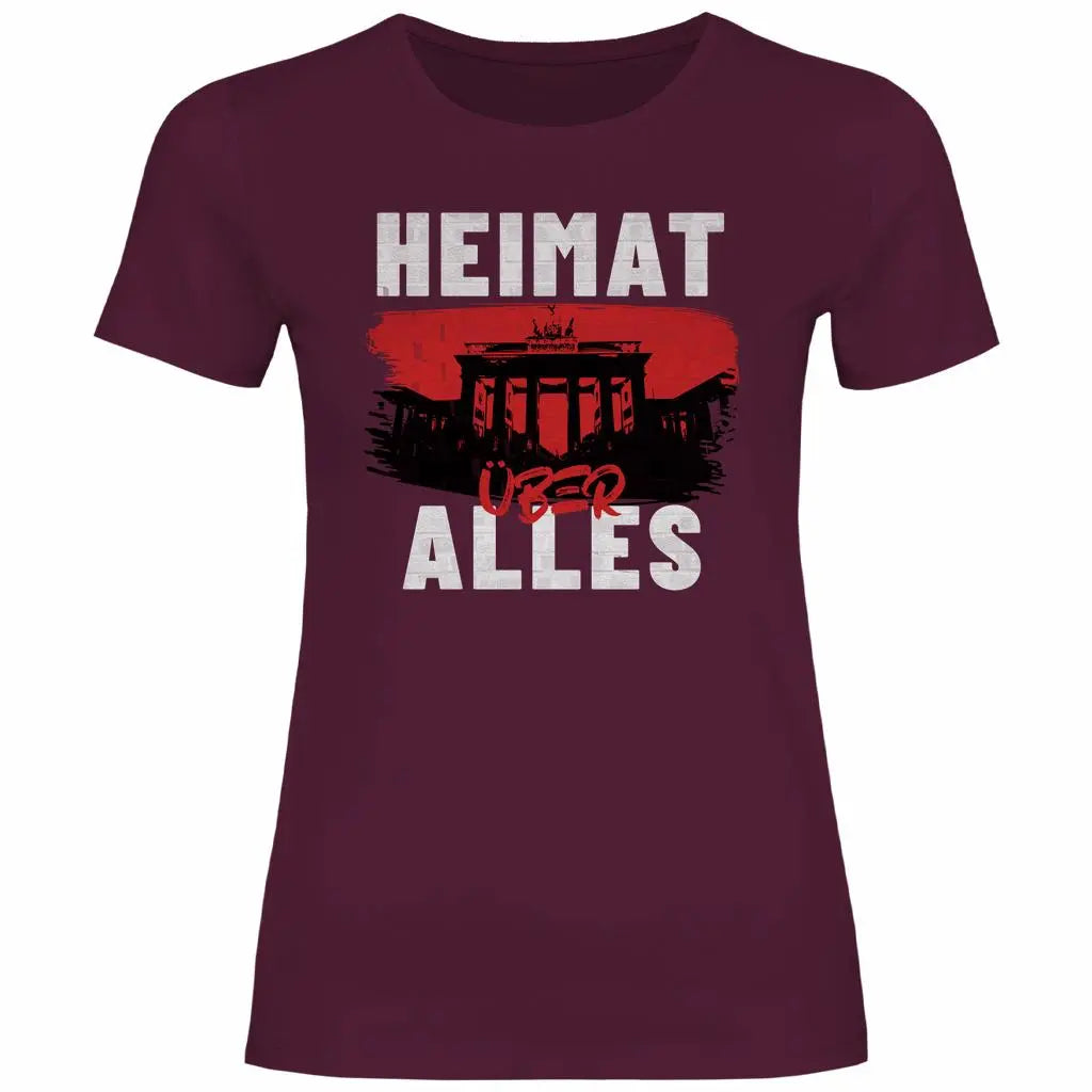 Deutschland T-Shirt 'Heimat über Alles' Damen PatriotenPrint