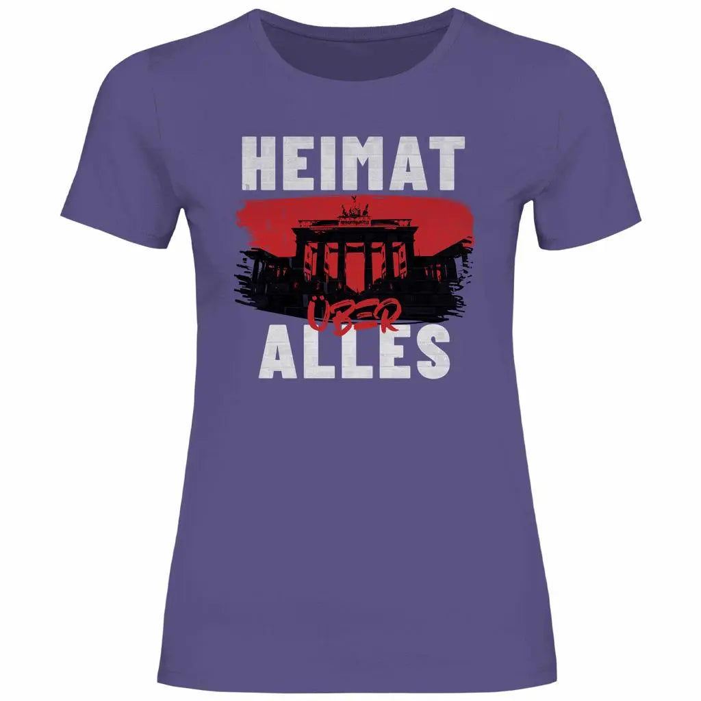Deutschland T-Shirt 'Heimat über Alles' Damen PatriotenPrint