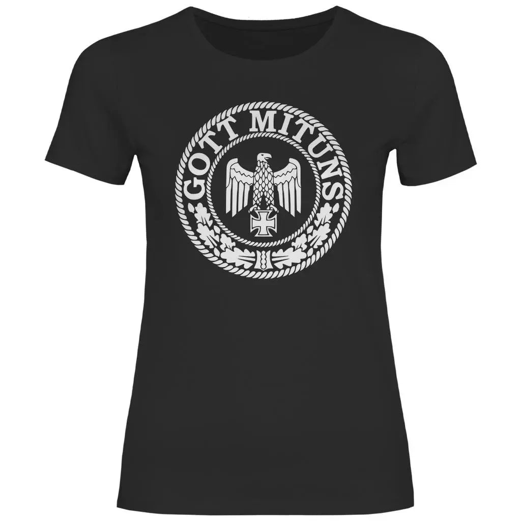 Eisernes Kreuz T-Shirt 'Gott Mit Uns' Damen PatriotenPrint