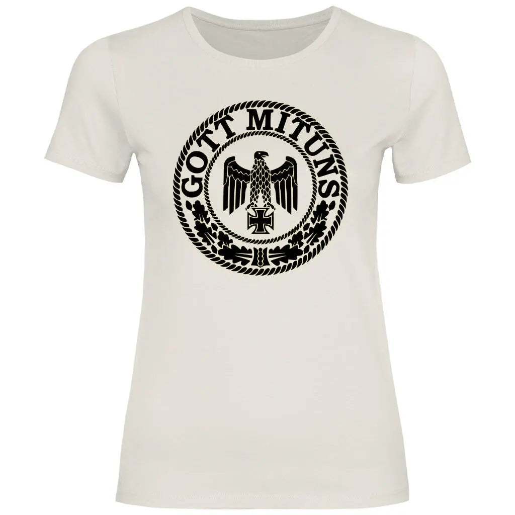 Eisernes Kreuz T-Shirt 'Gott Mit Uns' Damen PatriotenPrint