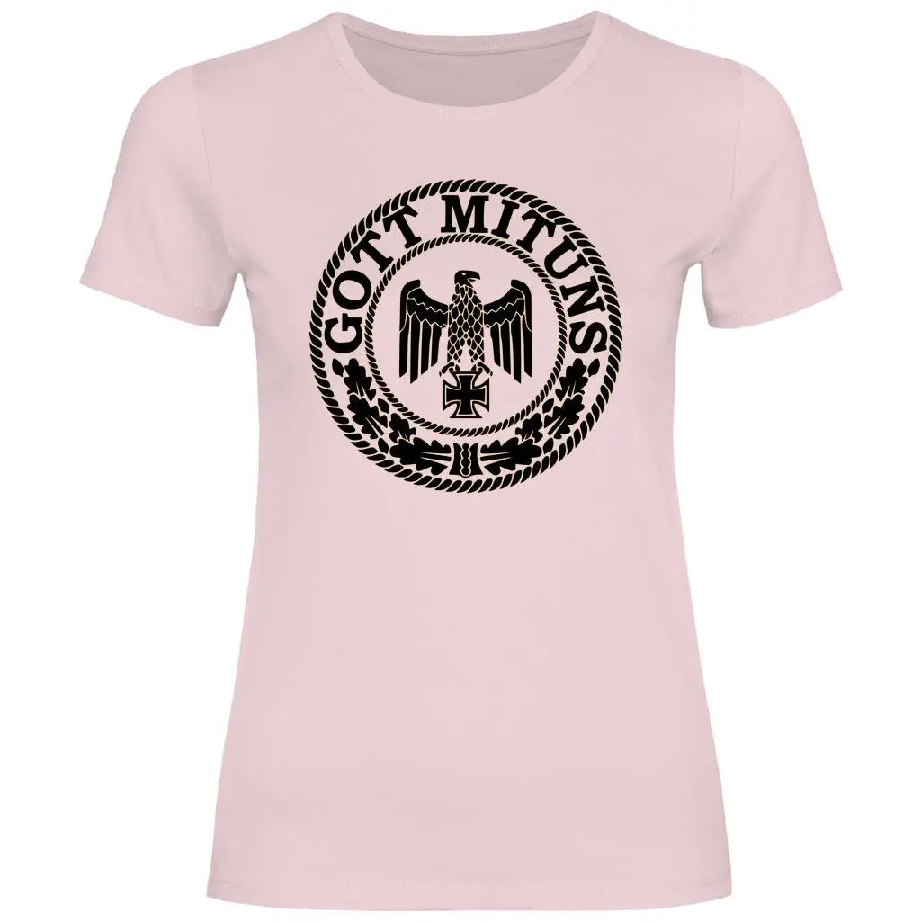 Eisernes Kreuz T-Shirt 'Gott Mit Uns' Damen PatriotenPrint