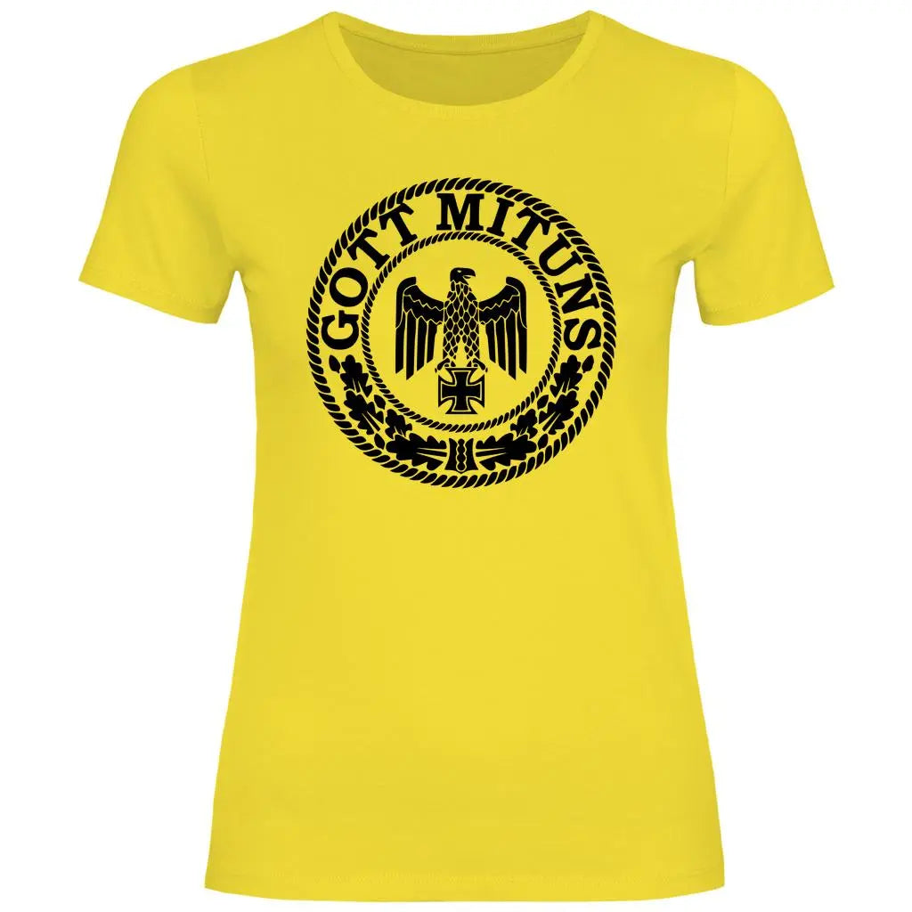 Eisernes Kreuz T-Shirt 'Gott Mit Uns' Damen PatriotenPrint