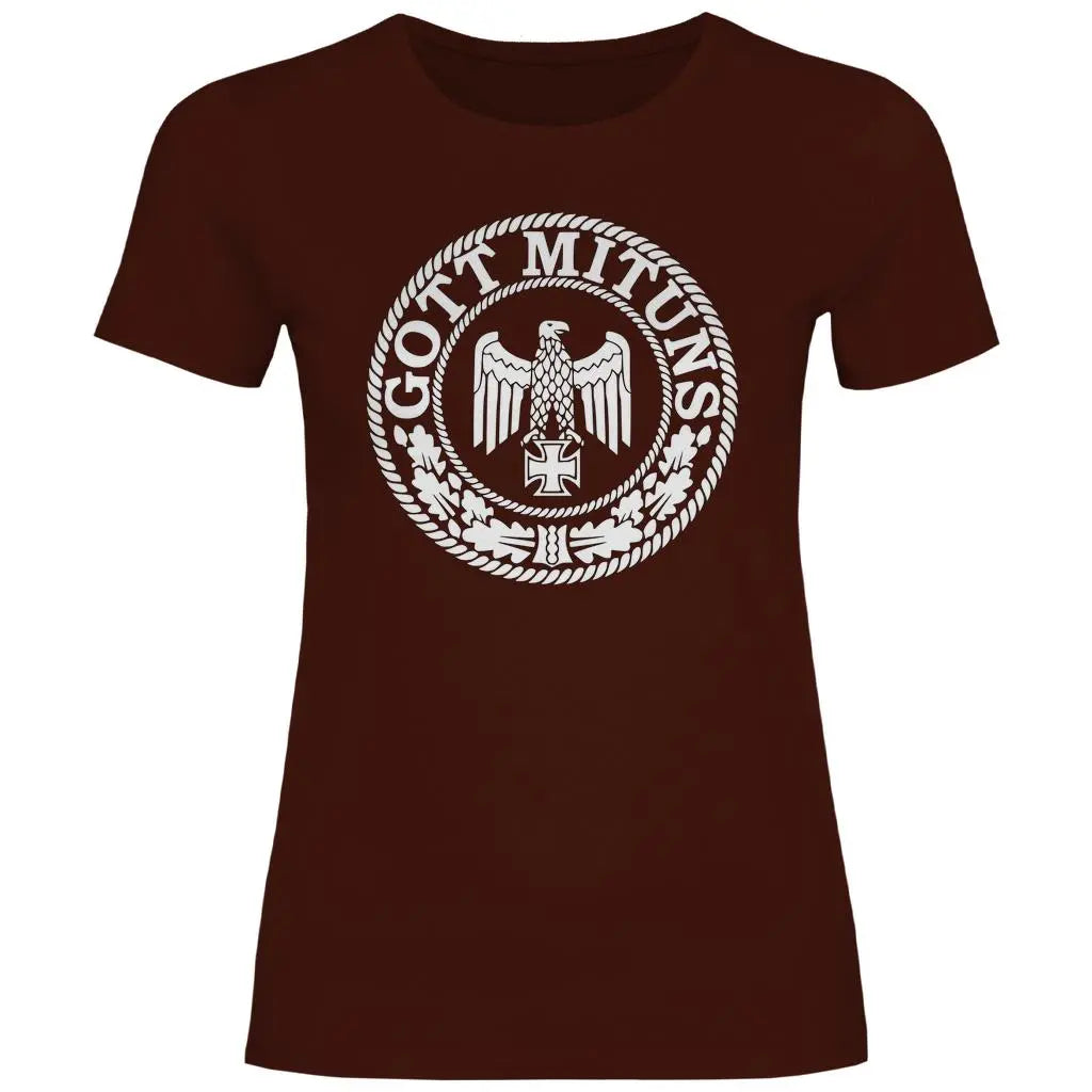 Eisernes Kreuz T-Shirt 'Gott Mit Uns' Damen PatriotenPrint