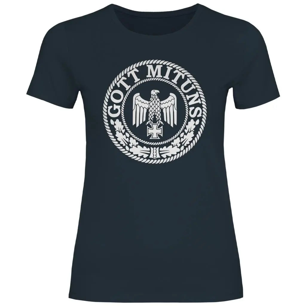Eisernes Kreuz T-Shirt 'Gott Mit Uns' Damen PatriotenPrint
