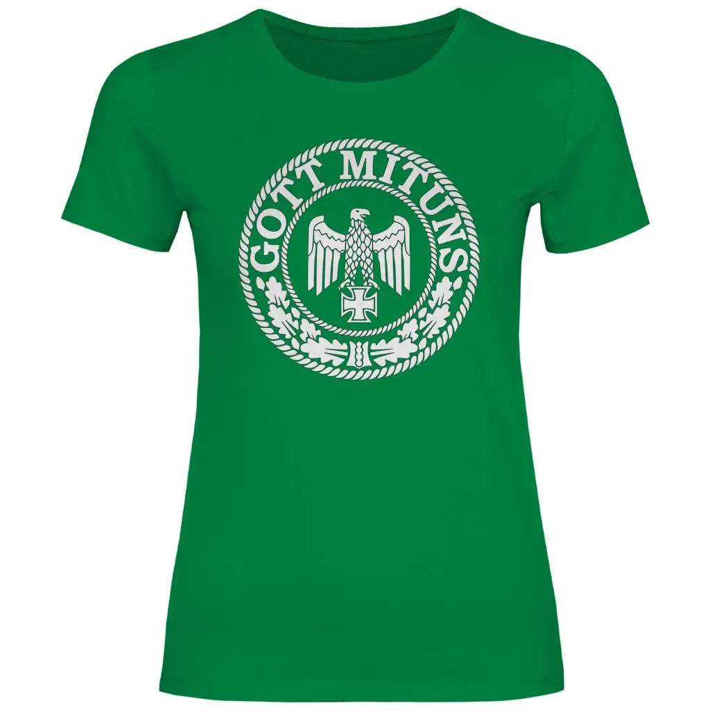 Eisernes Kreuz T-Shirt 'Gott Mit Uns' Damen PatriotenPrint