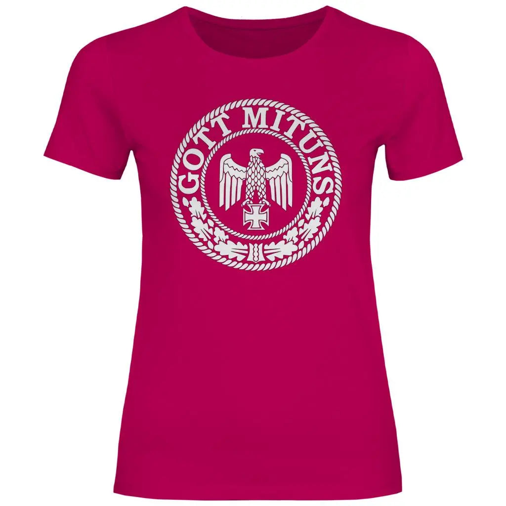 Eisernes Kreuz T-Shirt 'Gott Mit Uns' Damen PatriotenPrint