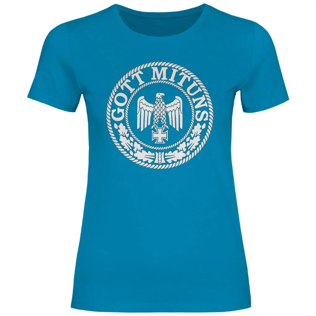Eisernes Kreuz T-Shirt 'Gott Mit Uns' Damen PatriotenPrint