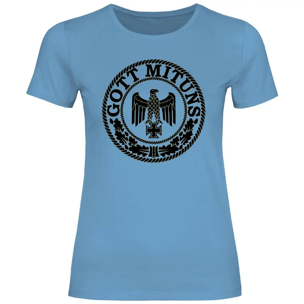 Eisernes Kreuz T-Shirt 'Gott Mit Uns' Damen PatriotenPrint
