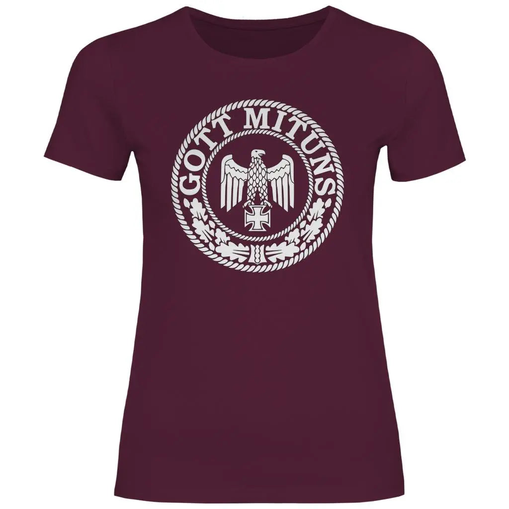 Eisernes Kreuz T-Shirt 'Gott Mit Uns' Damen PatriotenPrint