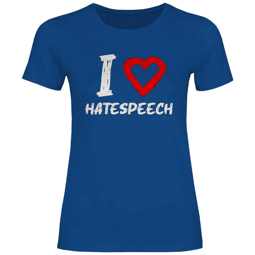 Lustiges T-Shirt 'I love Hatespeech' Damen PatriotenPrint