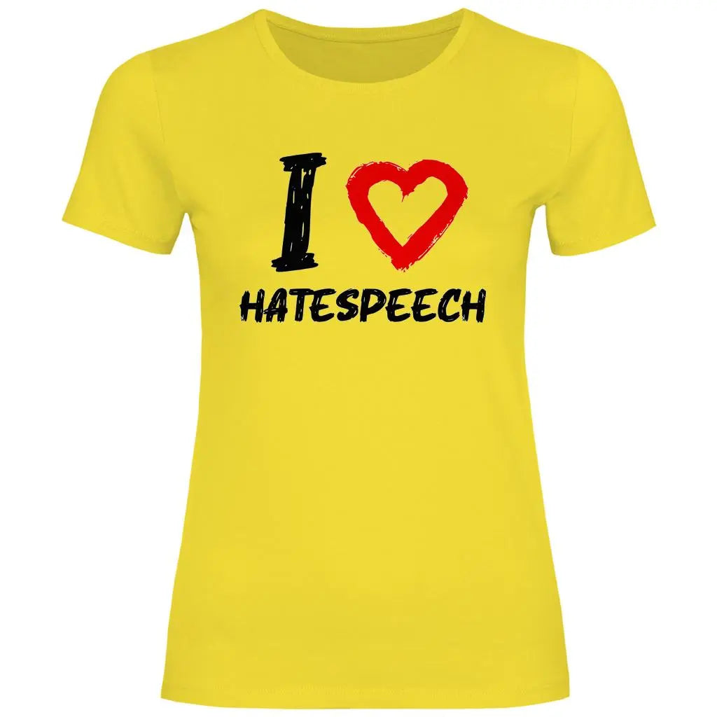 Lustiges T-Shirt 'I love Hatespeech' Damen PatriotenPrint