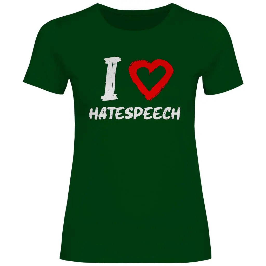 Lustiges T-Shirt 'I love Hatespeech' Damen PatriotenPrint