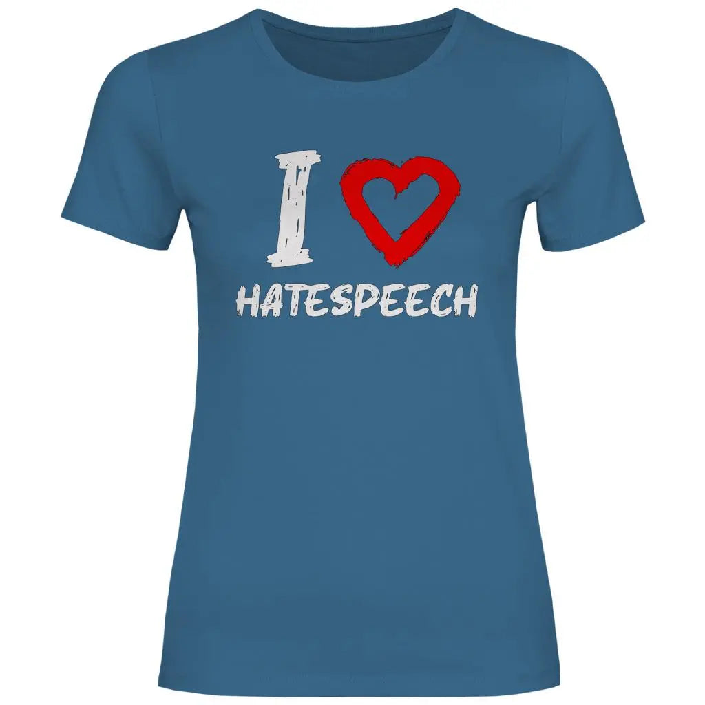 Lustiges T-Shirt 'I love Hatespeech' Damen PatriotenPrint