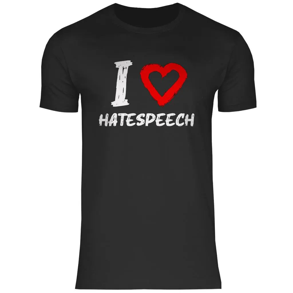 Lustiges T-Shirt 'I love Hatespeech' Herren PatriotenPrint