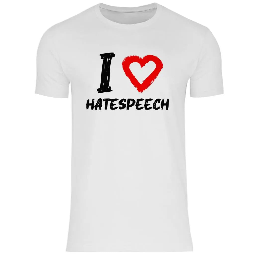 Lustiges T-Shirt 'I love Hatespeech' Herren PatriotenPrint