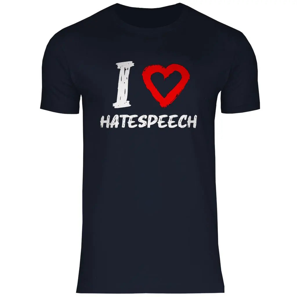 Lustiges T-Shirt 'I love Hatespeech' Herren PatriotenPrint