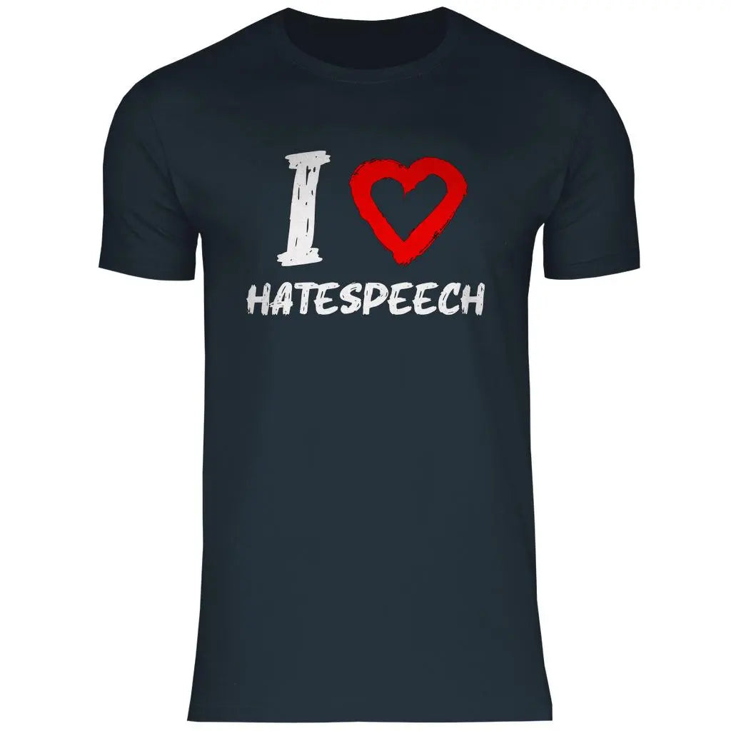 Lustiges T-Shirt 'I love Hatespeech' Herren PatriotenPrint
