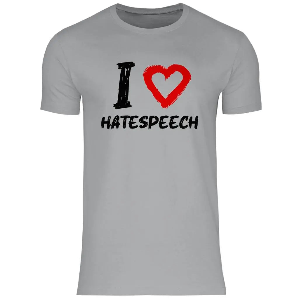 Lustiges T-Shirt 'I love Hatespeech' Herren PatriotenPrint