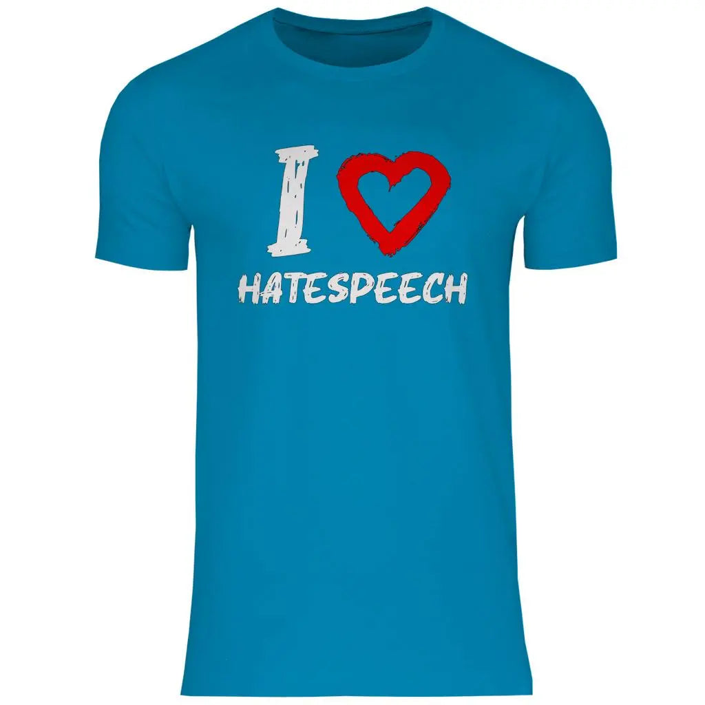 Lustiges T-Shirt 'I love Hatespeech' Herren PatriotenPrint