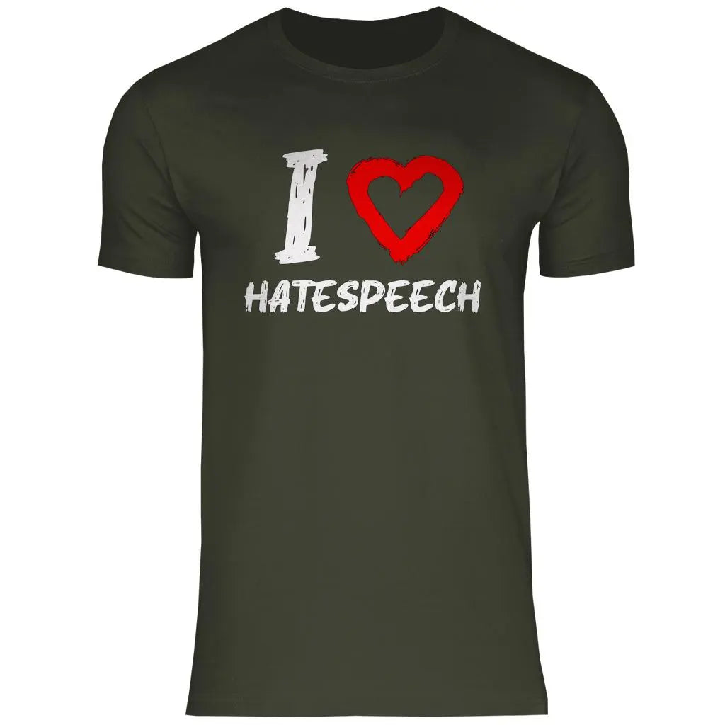 Lustiges T-Shirt 'I love Hatespeech' Herren PatriotenPrint
