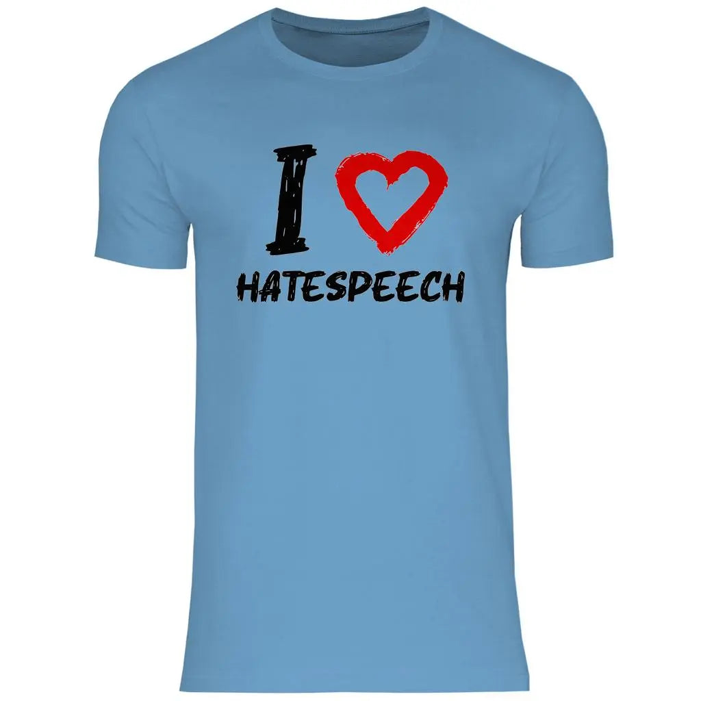Lustiges T-Shirt 'I love Hatespeech' Herren PatriotenPrint