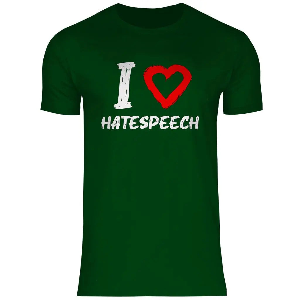 Lustiges T-Shirt 'I love Hatespeech' Herren PatriotenPrint