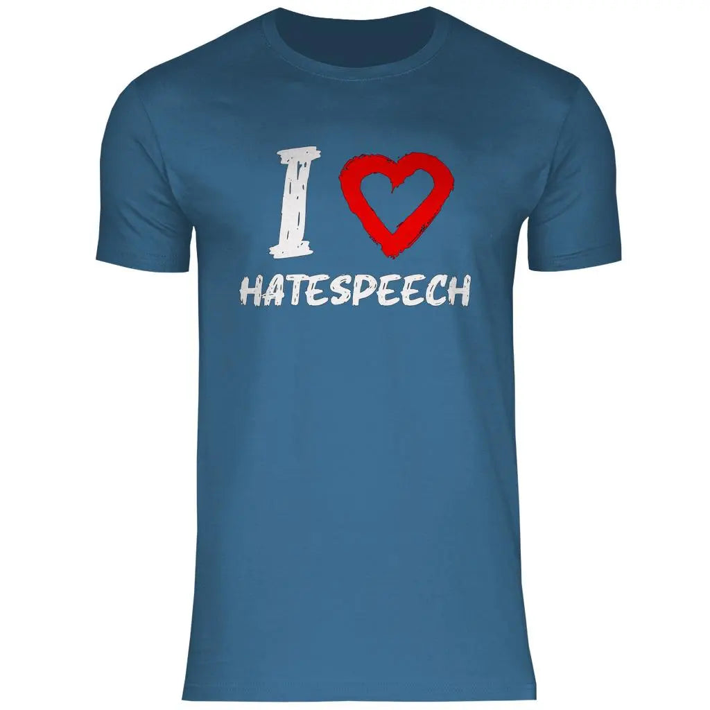 Lustiges T-Shirt 'I love Hatespeech' Herren PatriotenPrint