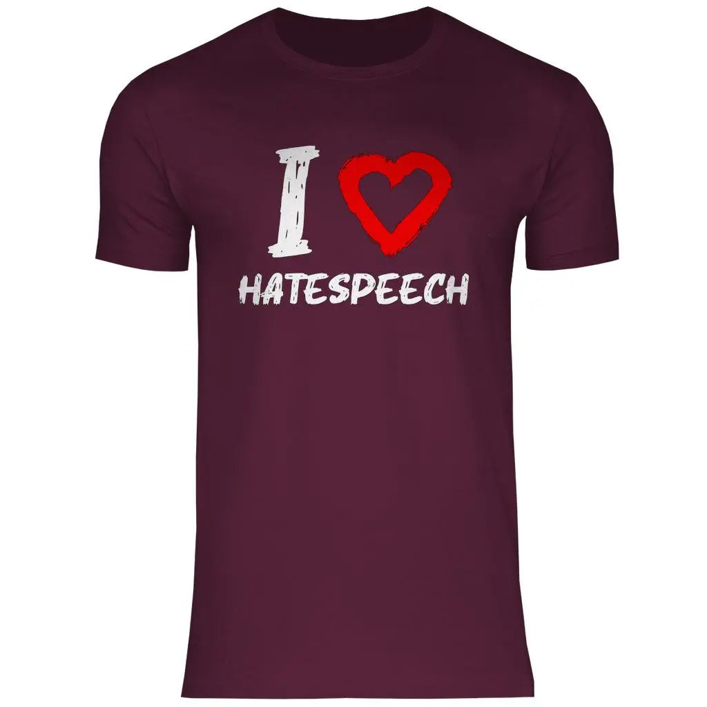 Lustiges T-Shirt 'I love Hatespeech' Herren PatriotenPrint