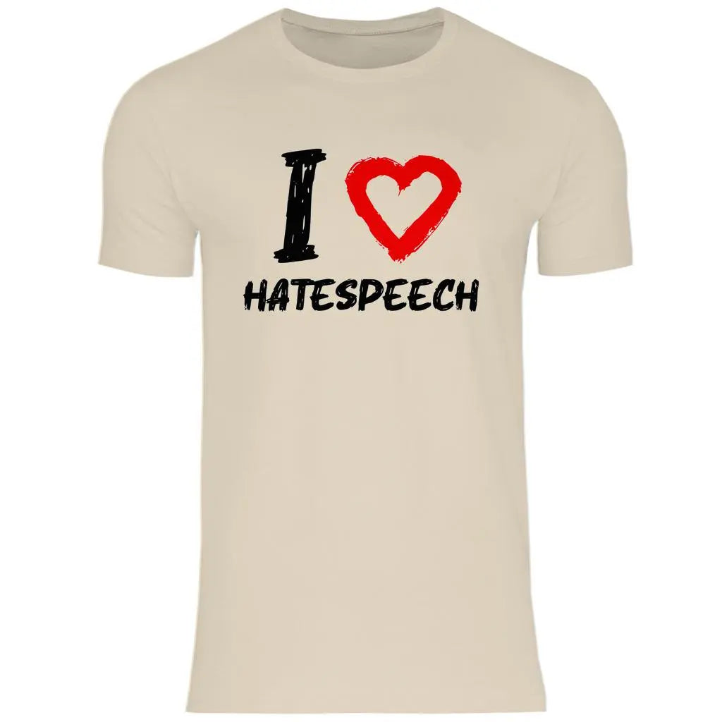 Lustiges T-Shirt 'I love Hatespeech' Herren PatriotenPrint