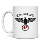 Reichsadler Tasse 'Ehrenurkunde 45'